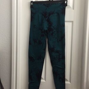 Teal and Black Tie-Dye Leggings